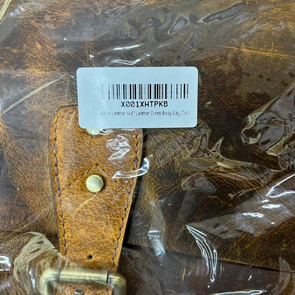 NWT Aaron Leather Goods genuine leather cross body bag - Picture 7 of 7